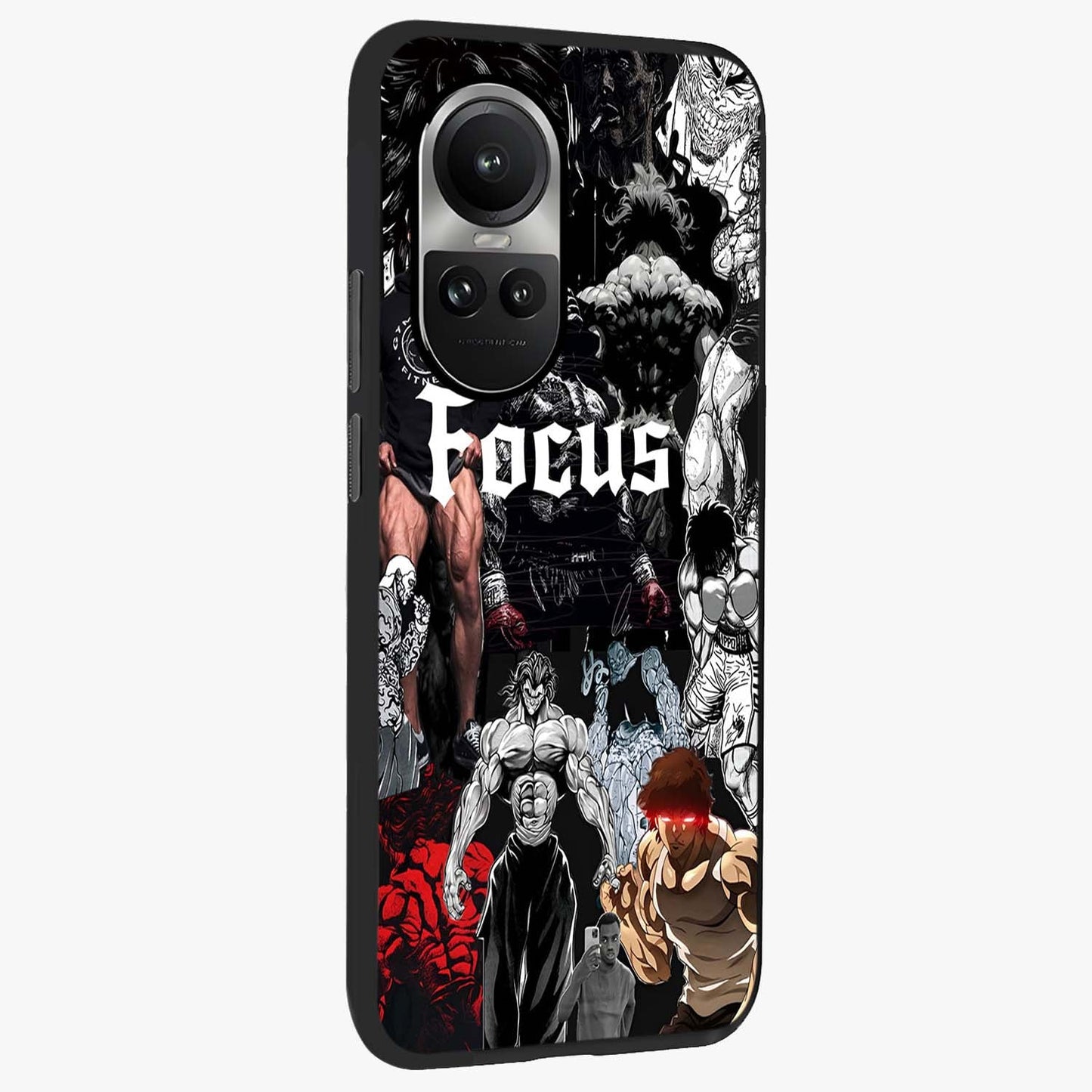 Relentless Power Focus Glass Case upright view showcasing strong inspirational artwork with powerful focus theme.