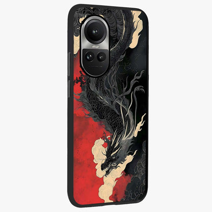 Shadow Dragon Fury Glass Case upright view showcasing intense dragon artwork with dramatic shadow theme.