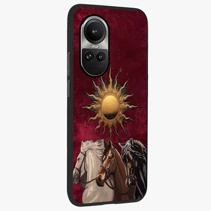 Solar Riders Glass Case upright view showcasing energetic rider artwork with bold adventure theme.