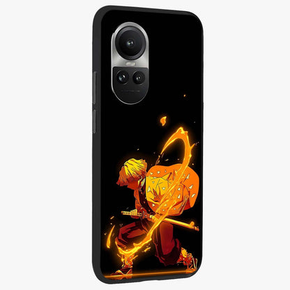 Thunder Flame Execution Glass Case upright view showcasing explosive flame artwork with dynamic action theme.