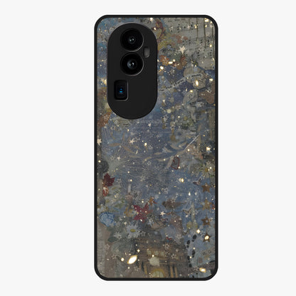 Aesthetic Astrolophia Glass Case showing flat back view with dreamy aesthetic design and glossy glass finish.