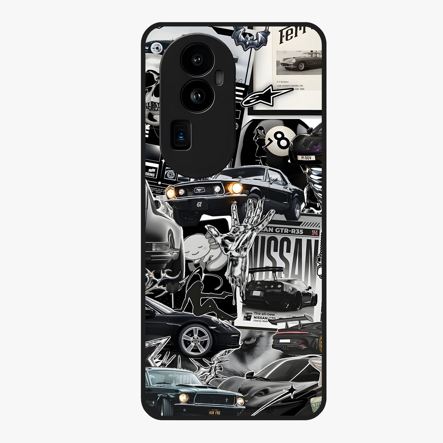 Aesthetic Dark Love Glass Case showing flat back view with dark romantic artwork and glossy glass finish.