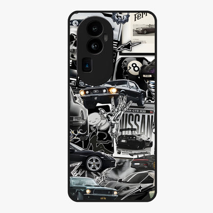Aesthetic Dark Love Glass Case showing flat back view with dark romantic artwork and glossy glass finish.