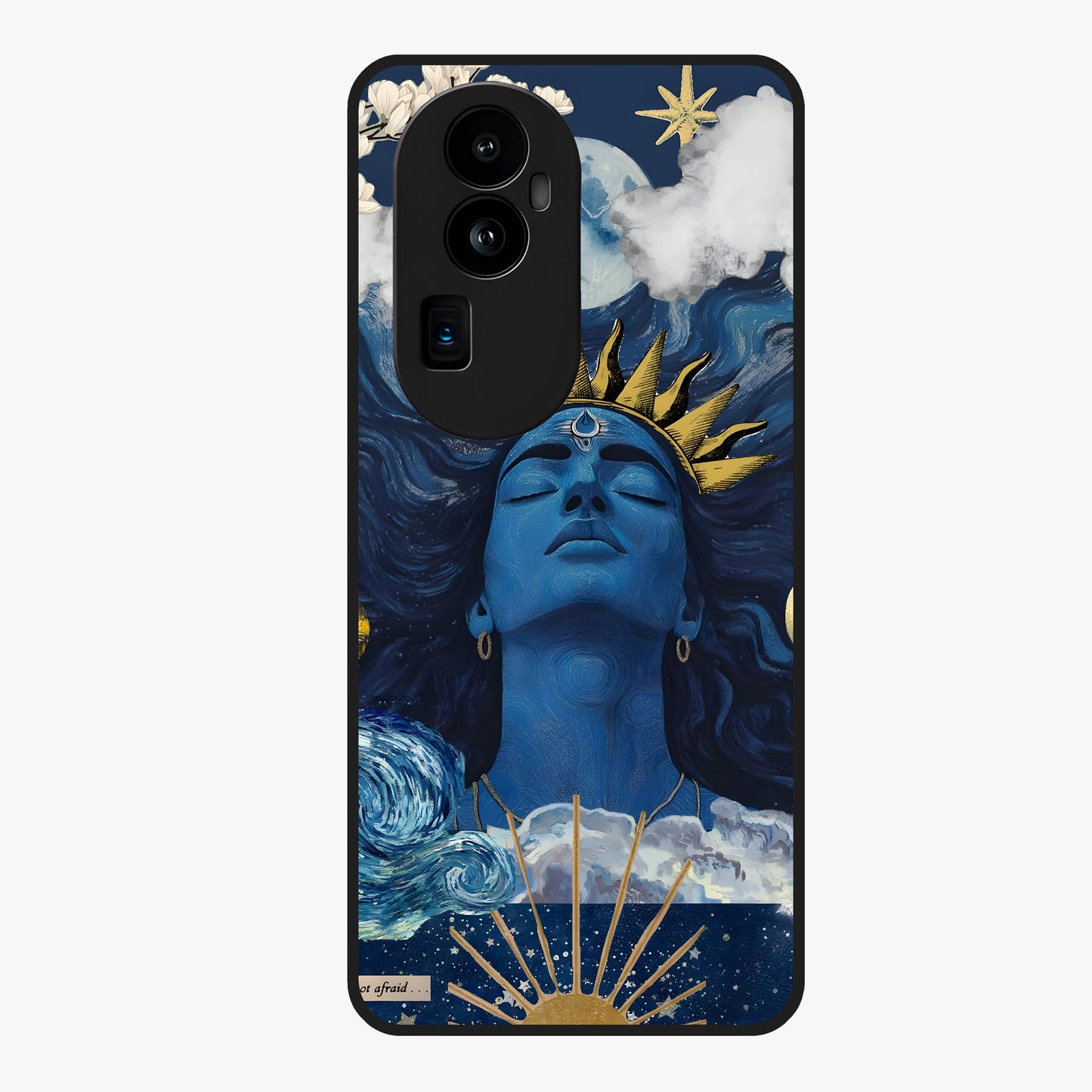 Aesthetic Lord Shiva Glass Case showing flat back view with divine Shiva artwork and glossy glass finish.