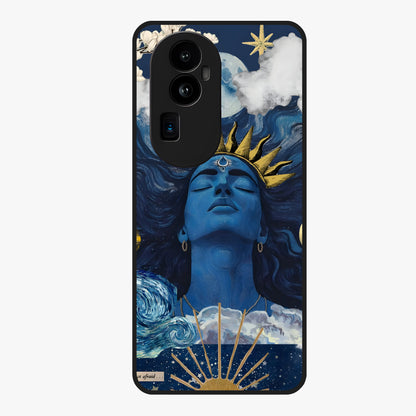 Aesthetic Lord Shiva Glass Case showing flat back view with divine Shiva artwork and glossy glass finish.