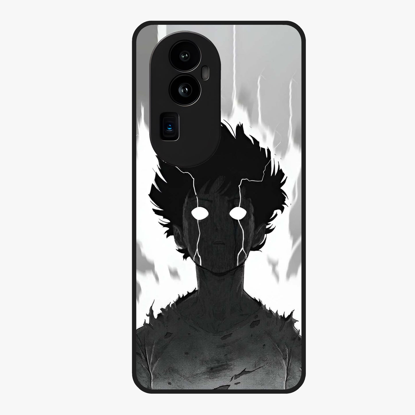 Awakened Inner Rage Glass Case showing flat back view with intense artistic artwork and glossy glass finish.