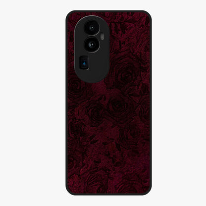 Crimson Fade Flow Glass Case showing flat back view with flowing crimson gradient artwork and glossy glass finish.