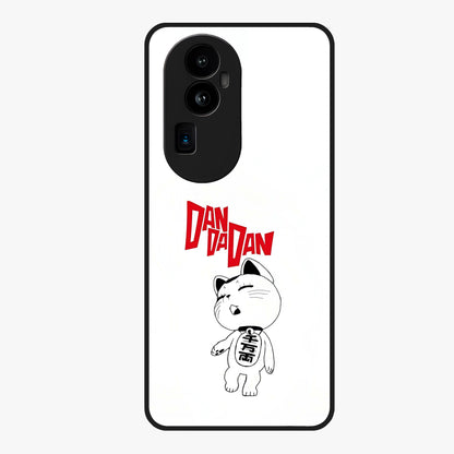 Playful Spirit Charm Glass Case showing flat back view with cheerful charm themed artwork and glossy glass finish.