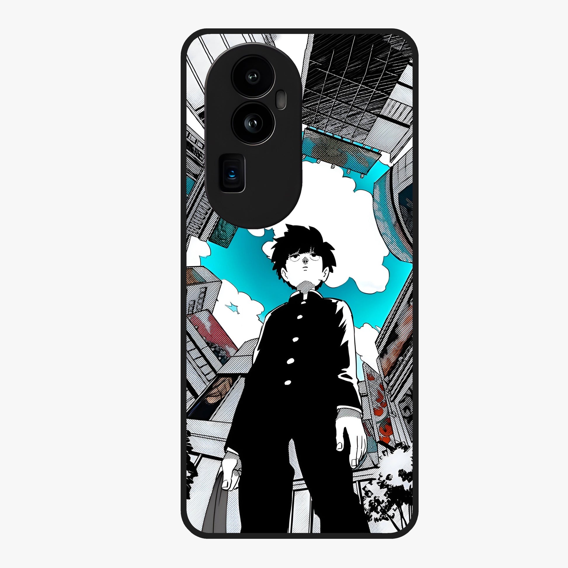 Silent Psychic Awakening Glass Case showing flat back view with mystical psychic themed artwork and glossy glass finish.