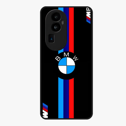 Turbo BMW Beast Glass Case showing flat back view with high performance sports car artwork and glossy glass finish.