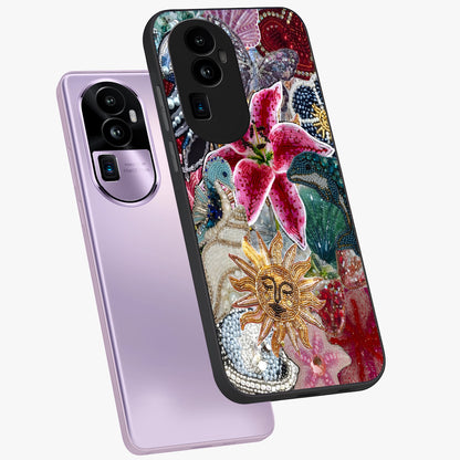 Beaded Garden Fantasy Glass Case displayed in angled mockup highlighting fantasy inspired floral bead pattern.