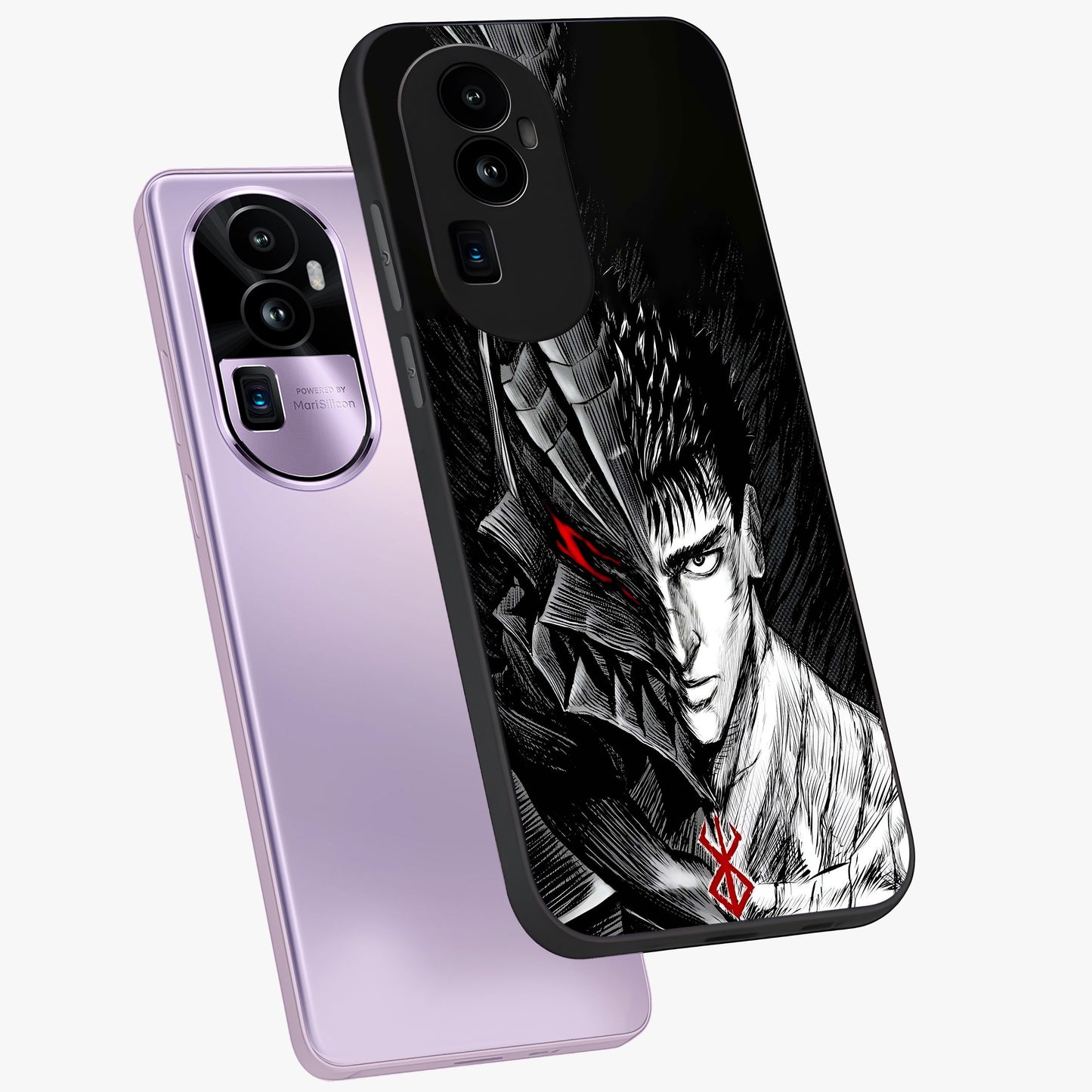 Berserker Blood Oath Glass Case displayed in angled mockup highlighting dark fantasy graphic design and powerful theme.