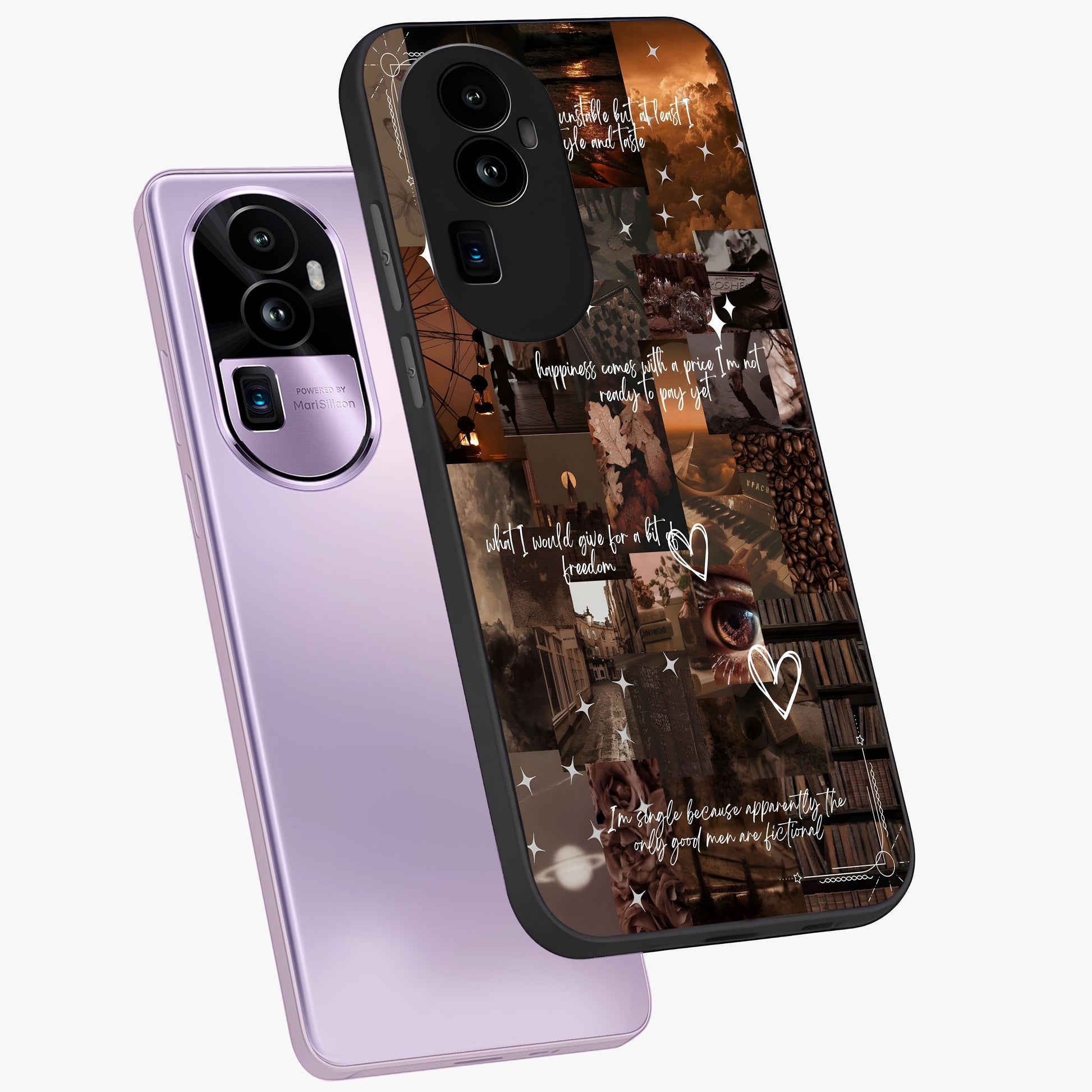 Bittersweet Aesthetic Chaos Glass Case displayed in angled mockup highlighting expressive abstract artwork and edgy aesthetic theme.