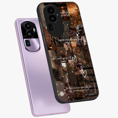 Bittersweet Aesthetic Chaos Glass Case displayed in angled mockup highlighting expressive abstract artwork and edgy aesthetic theme.