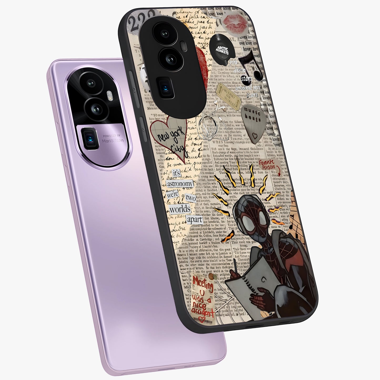 City Dream Sketch Glass Case displayed in angled mockup highlighting minimal city illustration with aesthetic sketch style.