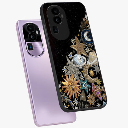 Cosmic Sparkle Dreams Glass Case displayed in angled mockup highlighting dreamy star sparkle design with celestial aesthetic.