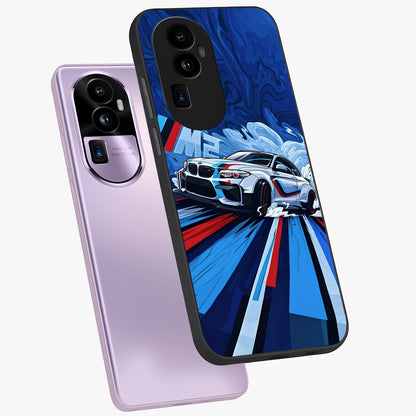 Drift Power Rush Glass Case displayed in angled mockup highlighting powerful drift car design with sporty aesthetic style.