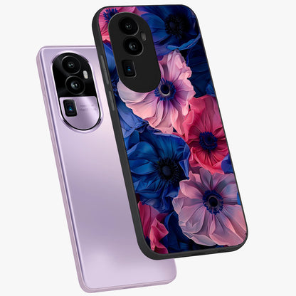 Flower Paper Art Pattern Glass Case displayed in angled mockup highlighting layered paper flower design with artistic aesthetic.