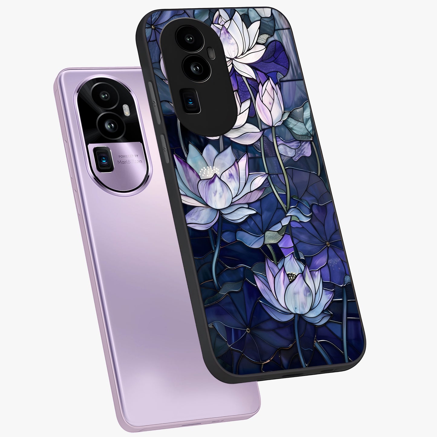 Gloss Petal Rush Glass Case displayed in angled mockup highlighting vibrant petal design with elegant floral aesthetic.