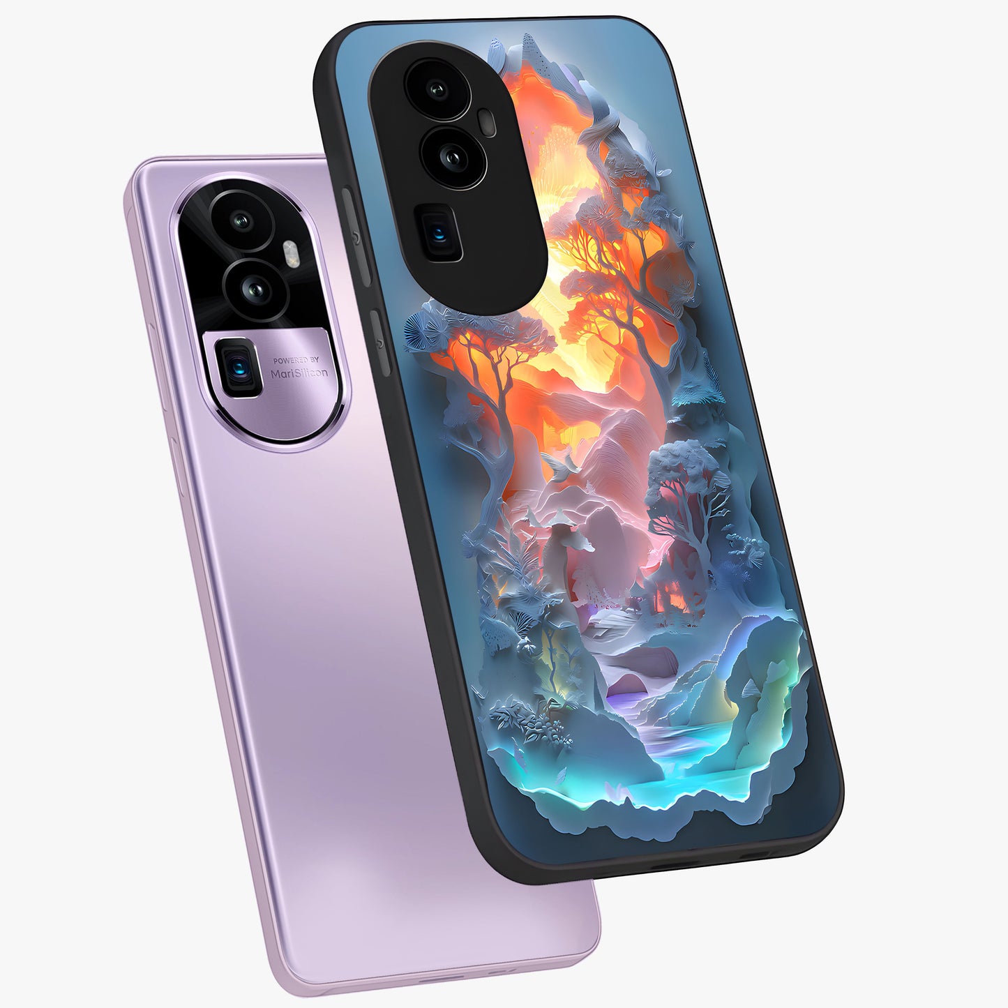 Glow Forest Portal Glass Case displayed in angled mockup highlighting mystical forest design with magical glowing aesthetic.