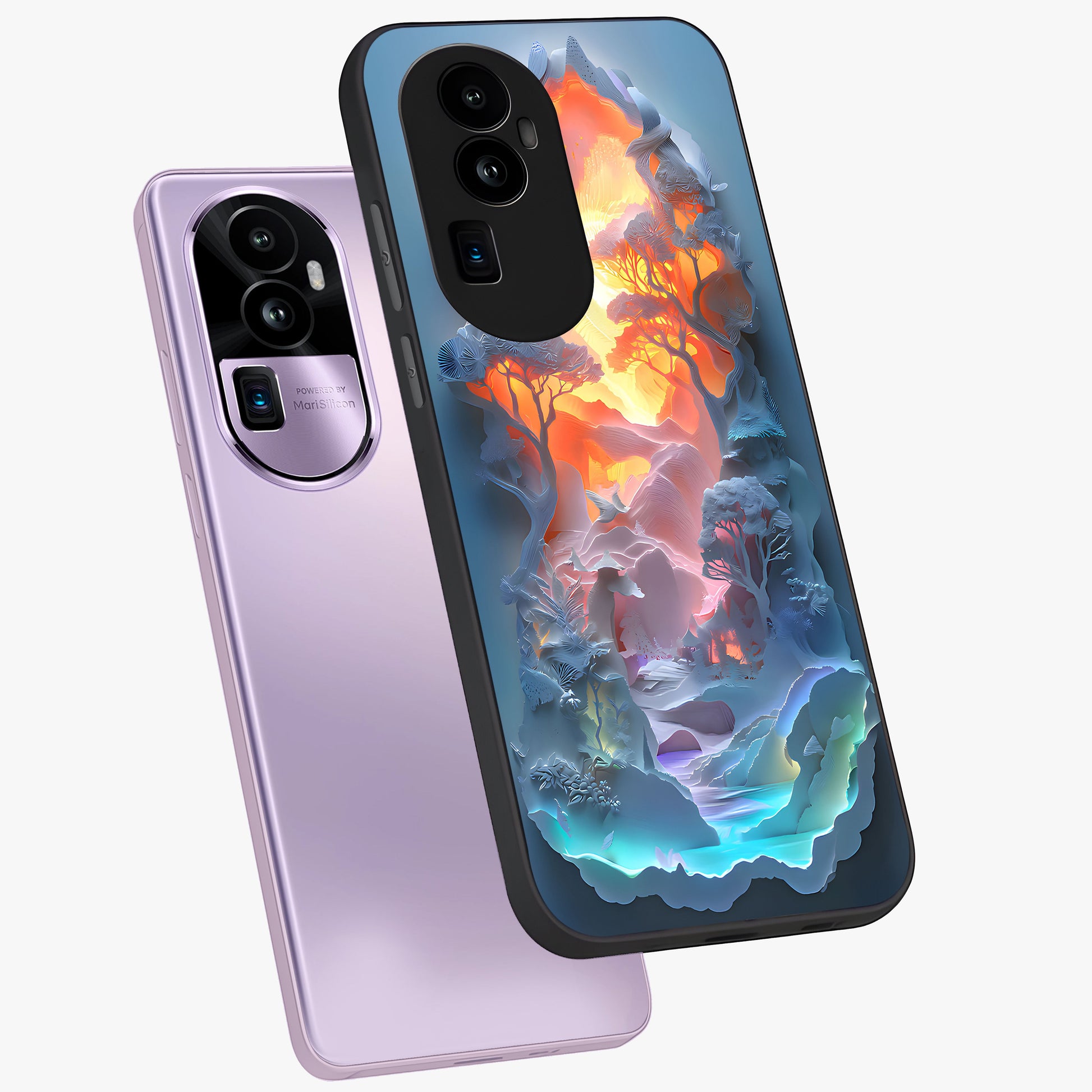 Glow Forest Portal Glass Case displayed in angled mockup highlighting mystical forest design with magical glowing aesthetic.