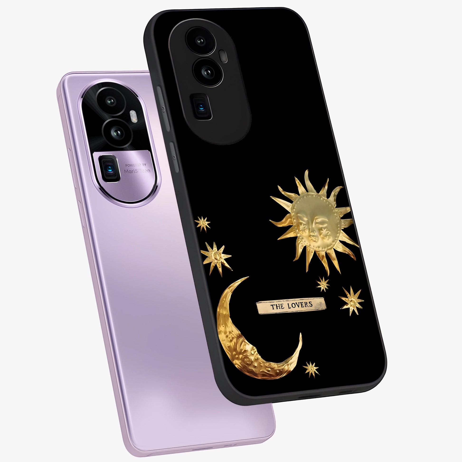 Gold Sun Blush Glass Case displayed in angled mockup highlighting radiant sun design with warm golden aesthetic.