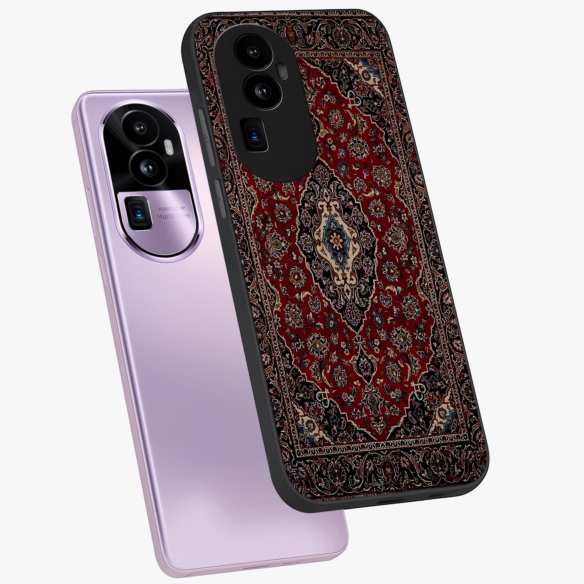 Heritage Carpet Royale Glass Case displayed in angled mockup highlighting intricate royal carpet design with heritage aesthetic.