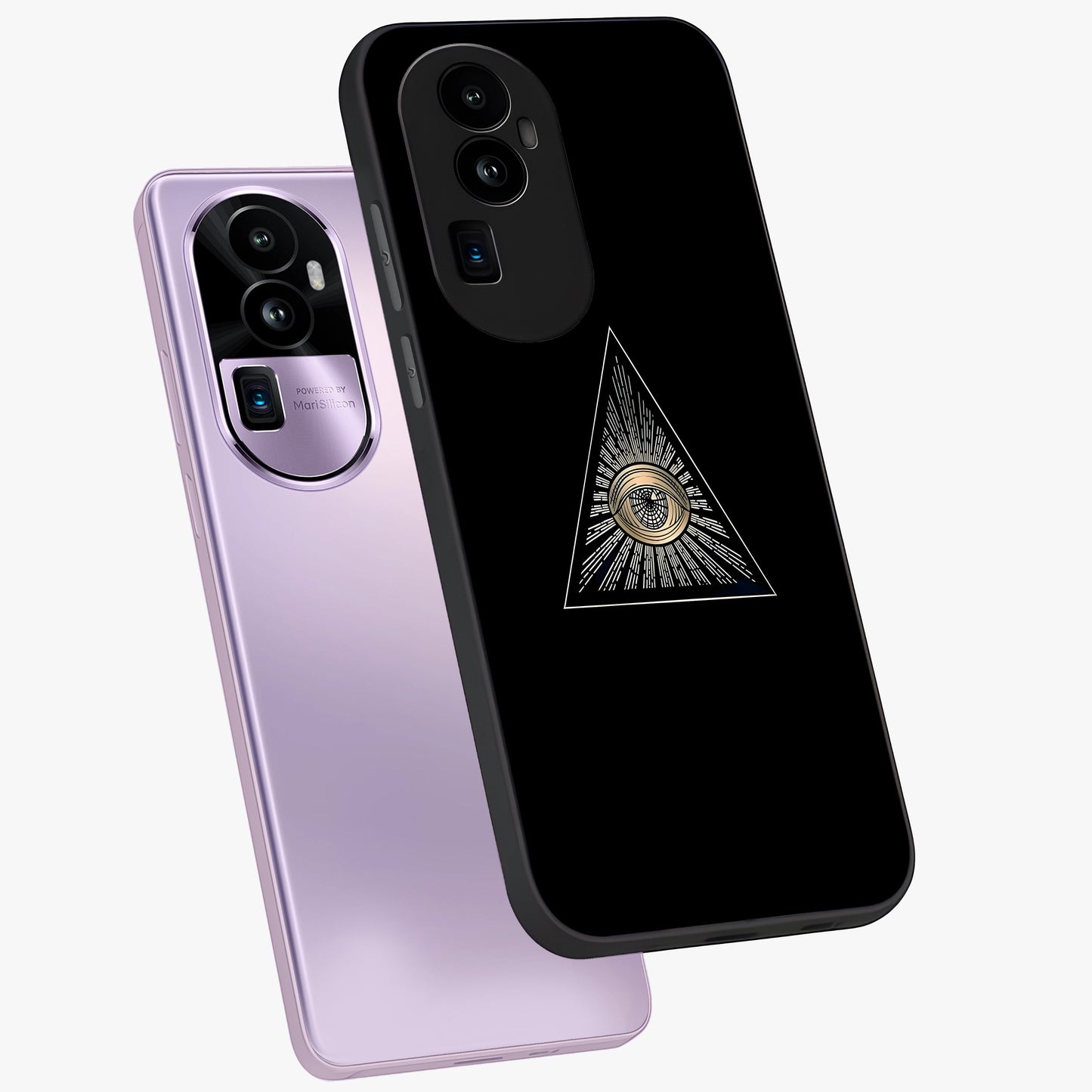Illuminati Evil Glass Case displayed in angled mockup highlighting dark occult inspired design with bold aesthetic style.
