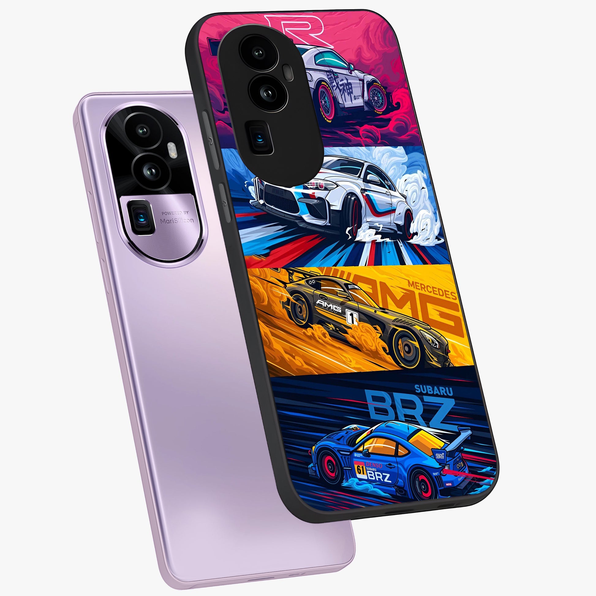 JDM Sports Car Glass Case displayed in angled mockup highlighting sleek Japanese racing car design with automotive aesthetic.