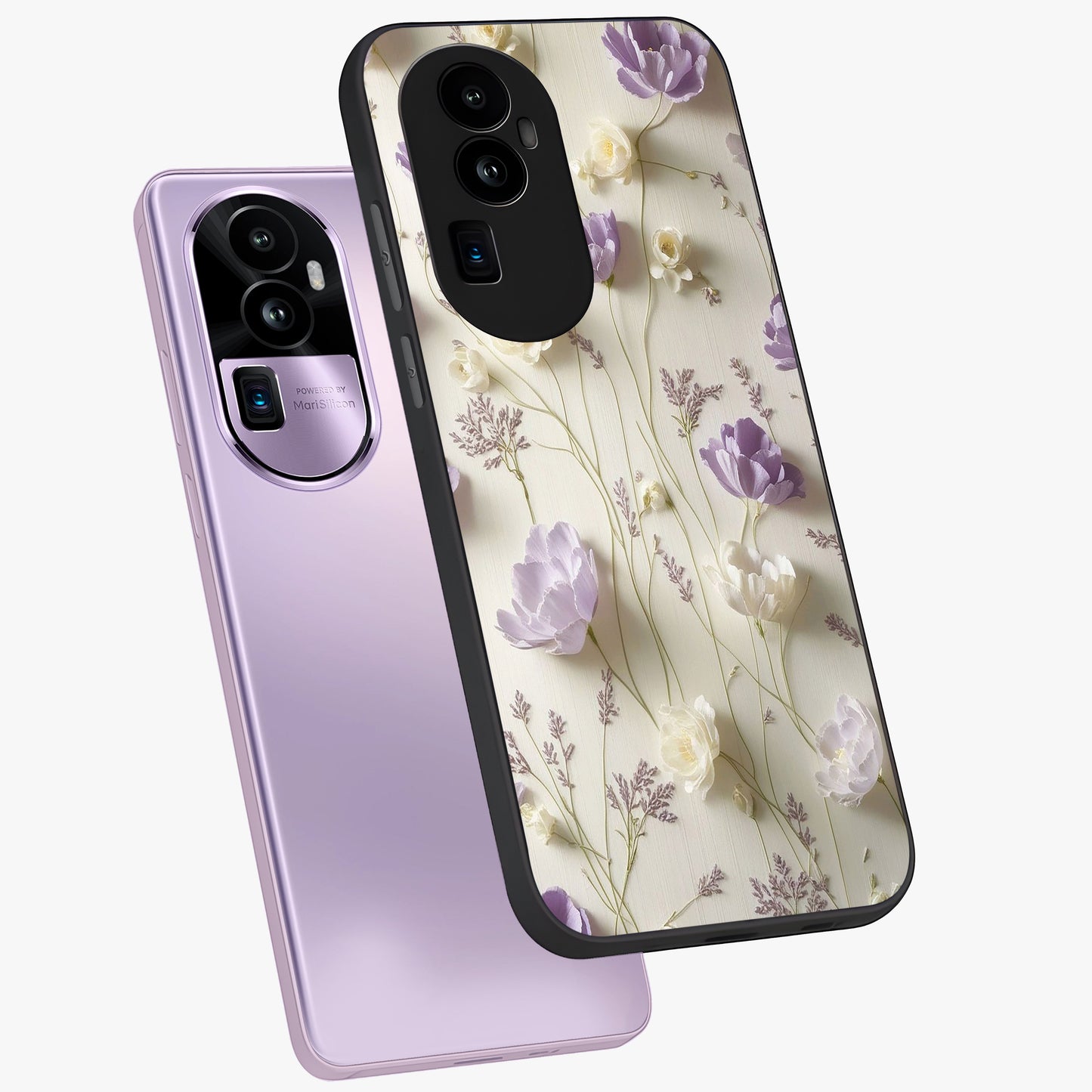 Lilac Breeze Harmony Glass Case displayed in angled mockup highlighting calm lilac breeze design with soothing aesthetic style.