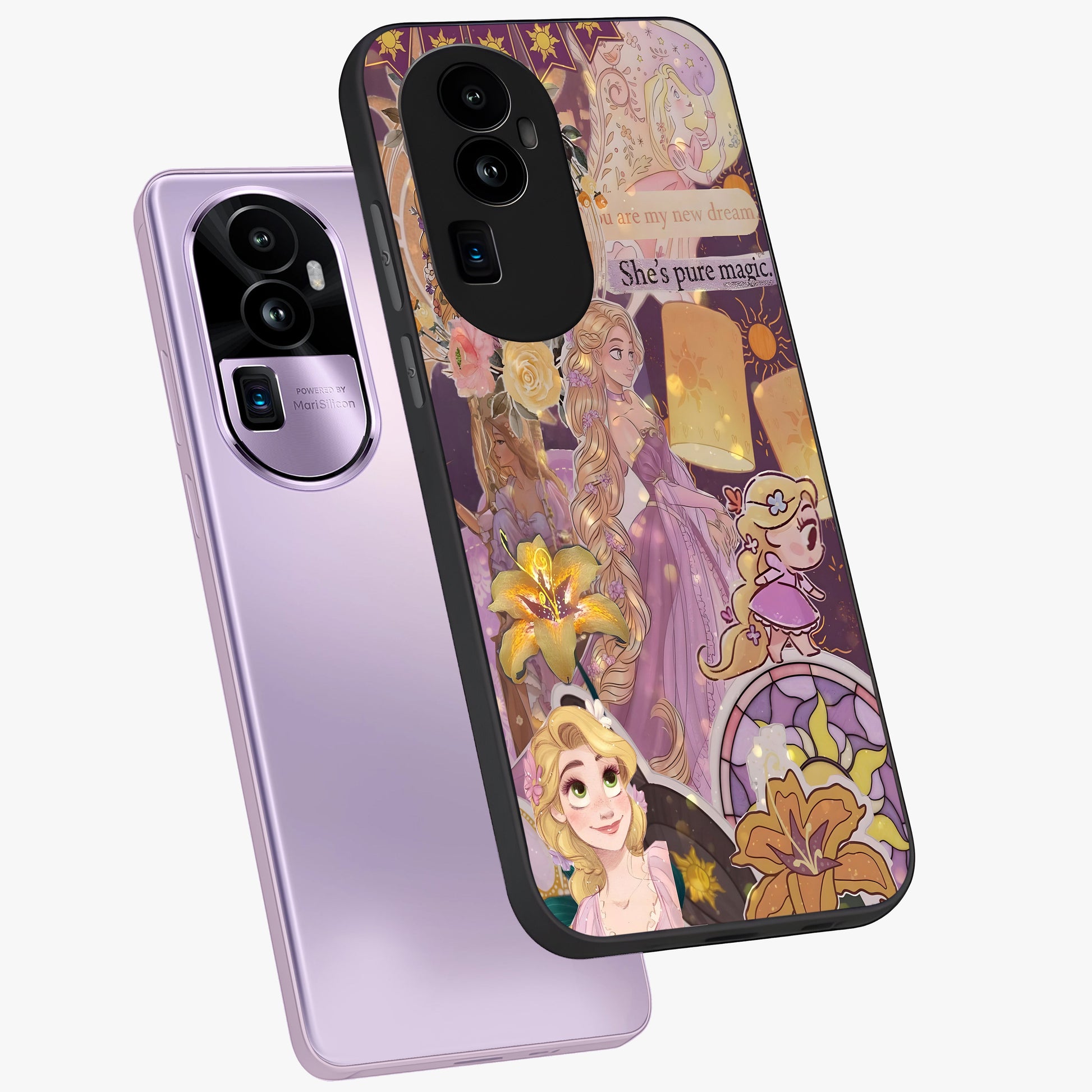 Magical Tangled Dream Glass Case displayed in angled mockup highlighting whimsical fantasy design with magical aesthetic.