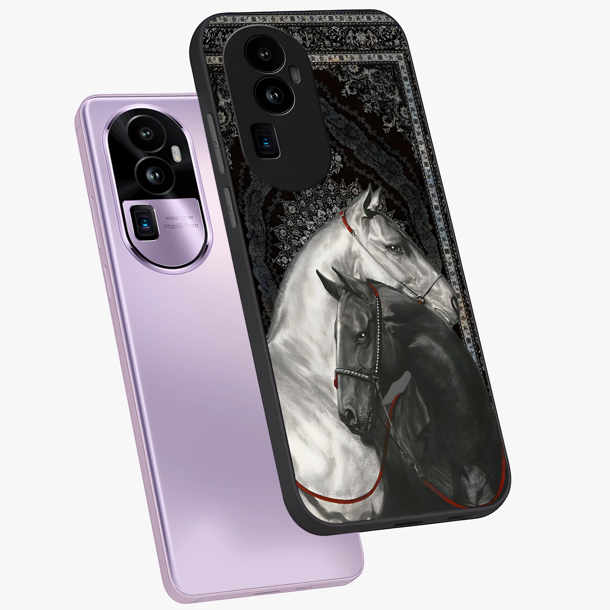 Majestic Ride Legacy Glass Case displayed in angled mockup highlighting sleek vehicle design with bold racing aesthetic.