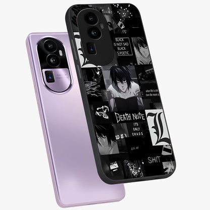 Midnight Chaos Mind Glass Case displayed in angled mockup highlighting chaotic artistic design with dramatic midnight aesthetic.
