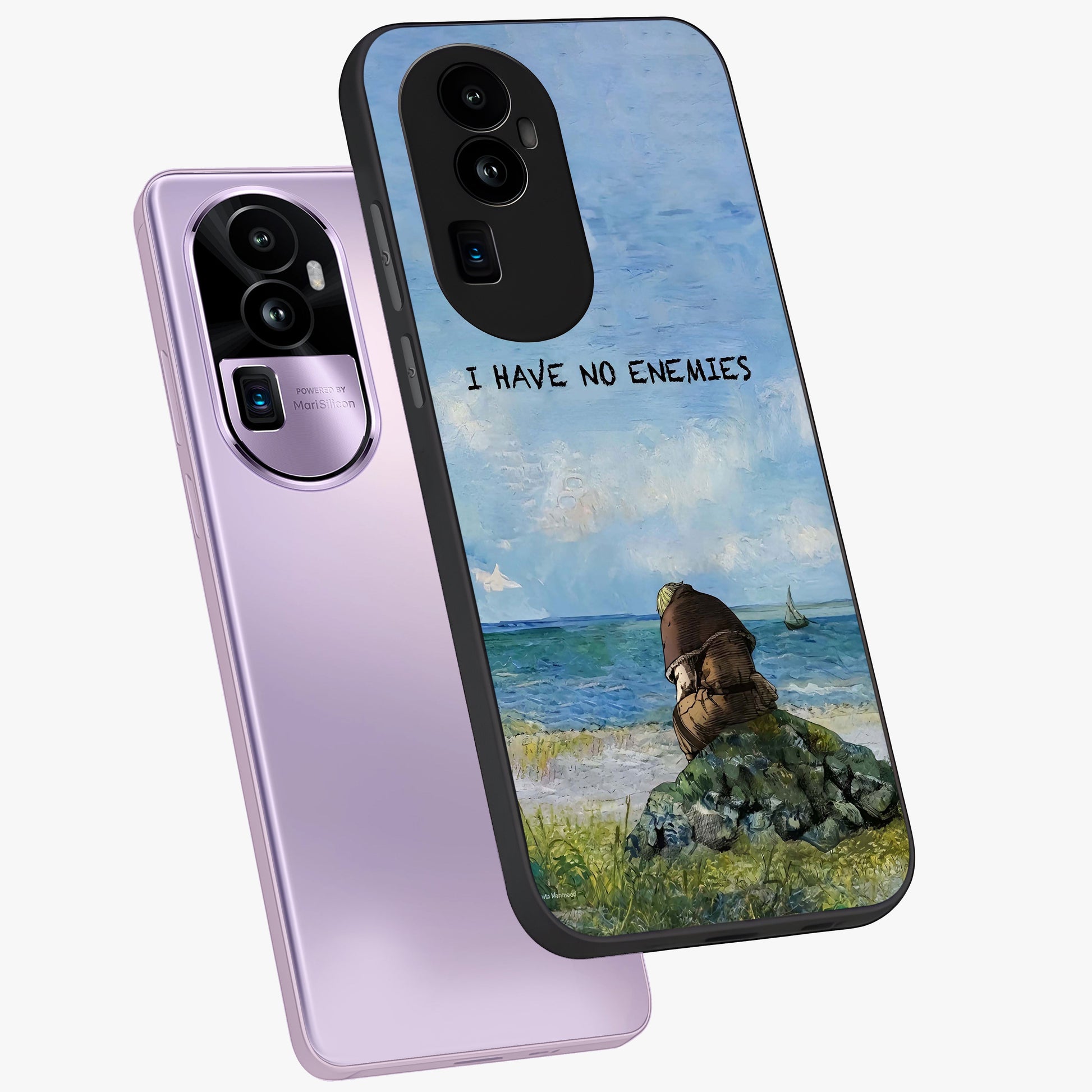 Peace Beyond War Glass Case displayed in angled mockup highlighting meaningful message design with artistic aesthetic style.