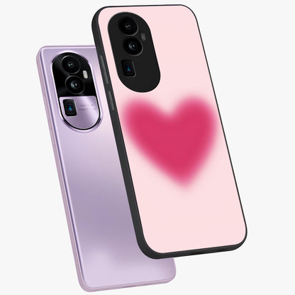Pink Aura Heart Glass Case displayed in angled mockup highlighting vibrant pink heart design with dreamy aura aesthetic.