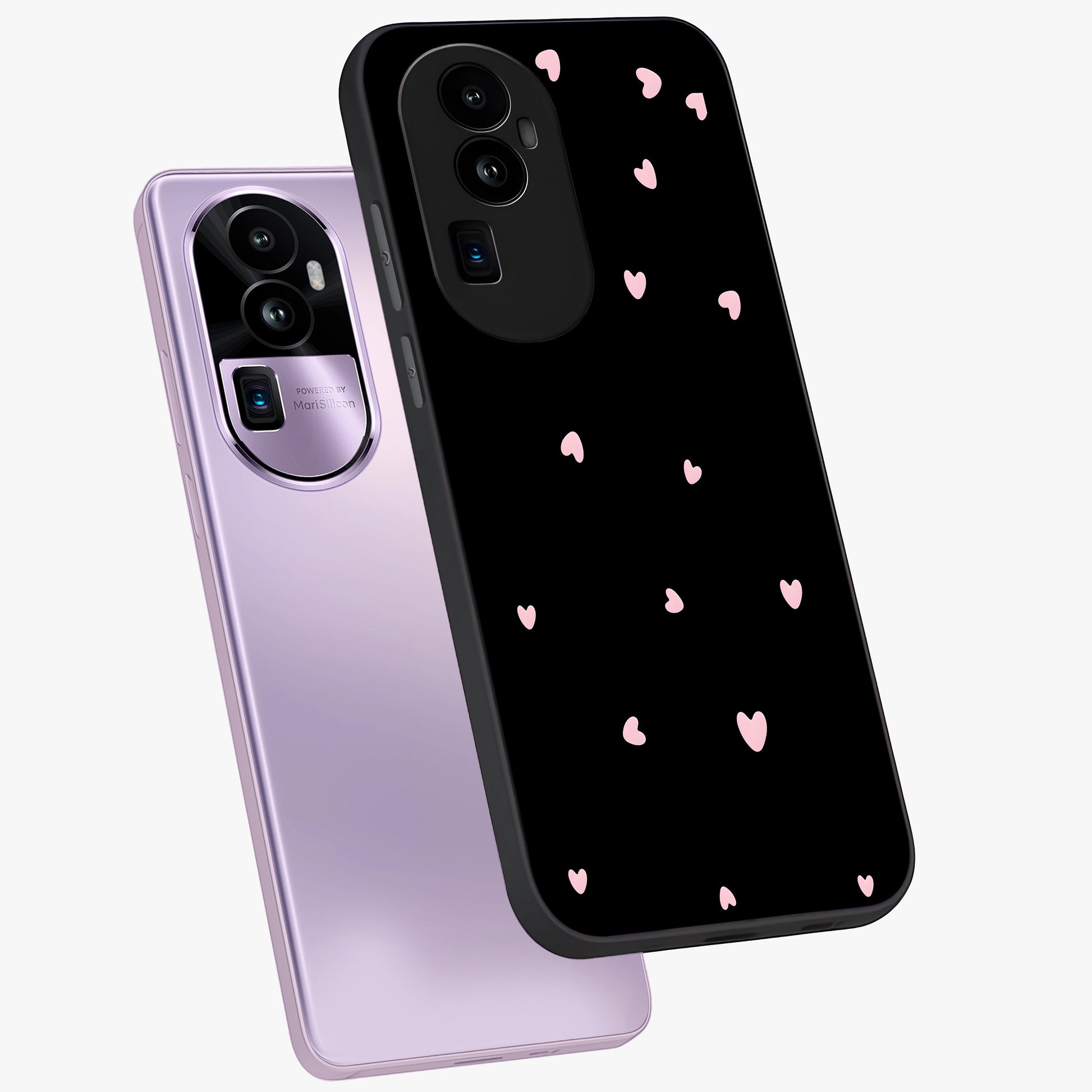 Pink Love Drops Glass Case displayed in angled mockup highlighting cute love drop design with vibrant pink aesthetic.