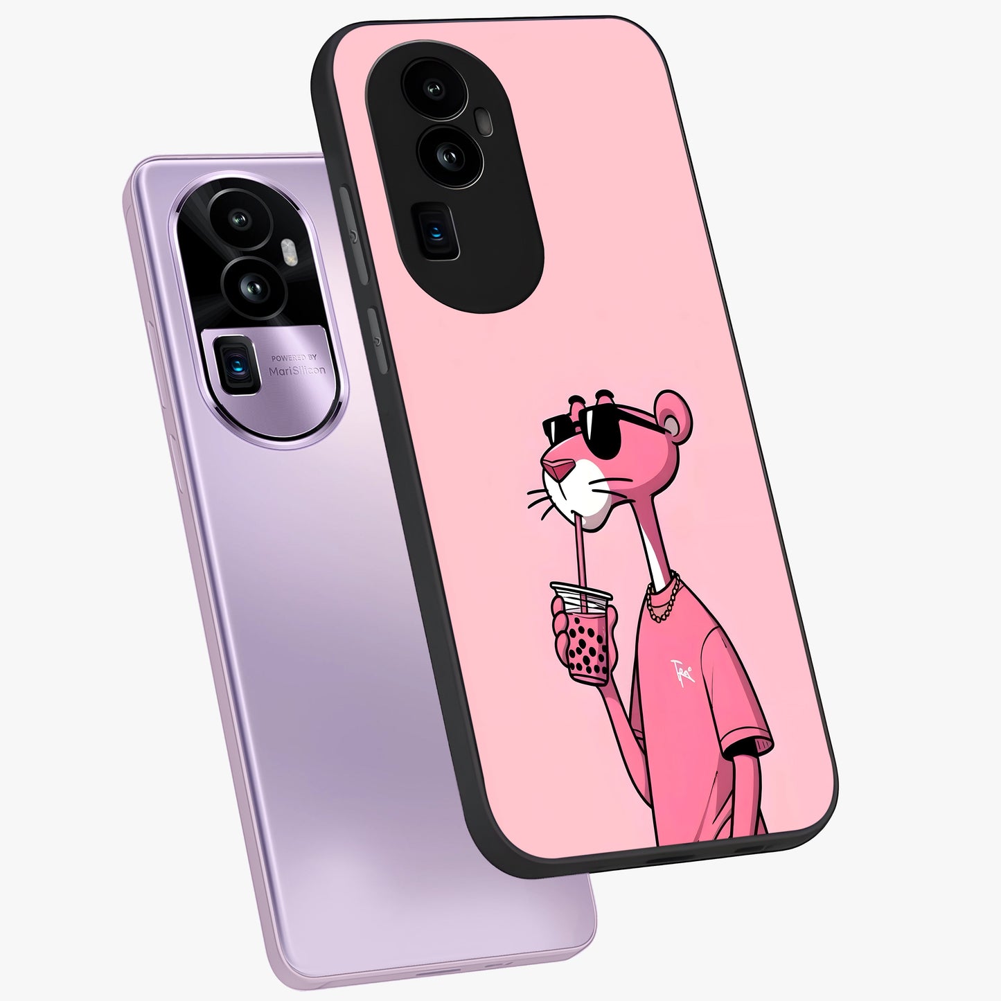 Pink Panther Glass Case displayed in angled mockup highlighting playful cartoon character design with vibrant pink aesthetic.