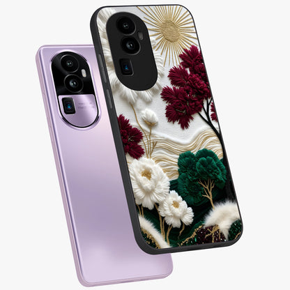 Radiant Bloom Elegance Glass Case displayed in angled mockup highlighting graceful floral design with radiant aesthetic style.