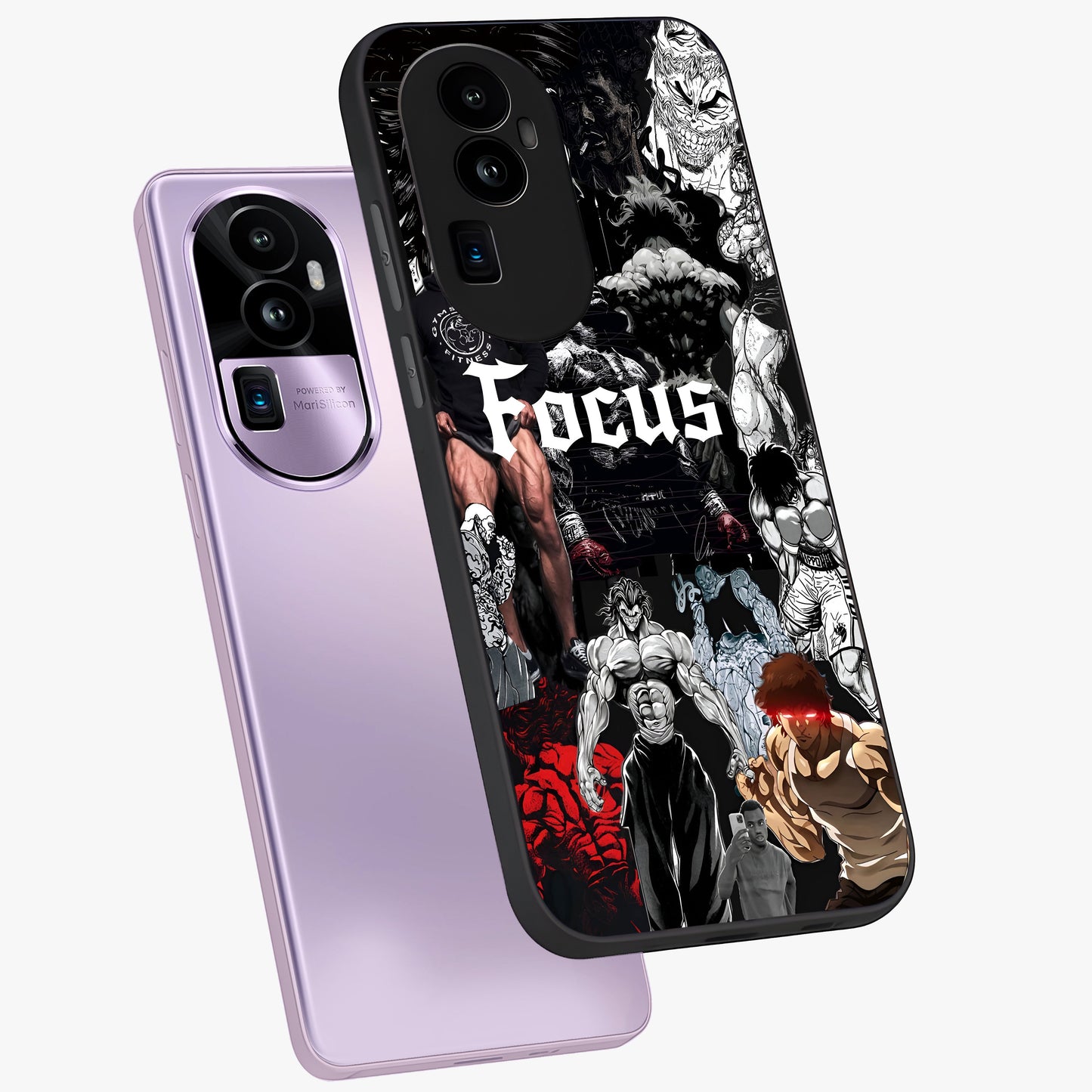 Relentless Power Focus Glass Case displayed in angled mockup highlighting bold statement design with modern aesthetic style.