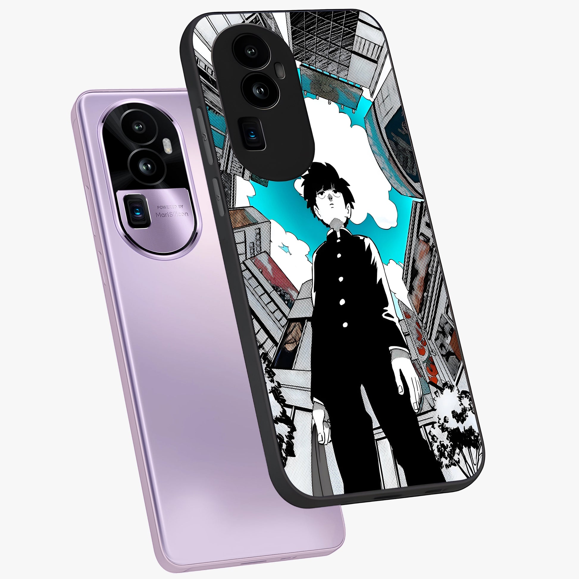 Silent Psychic Awakening Glass Case displayed in angled mockup highlighting spiritual awakening design with cosmic aesthetic.