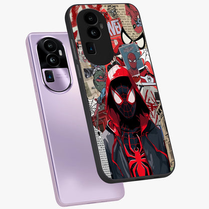 Spider Collage Street Glass Case displayed in angled mockup highlighting dynamic street style collage design with comic aesthetic.