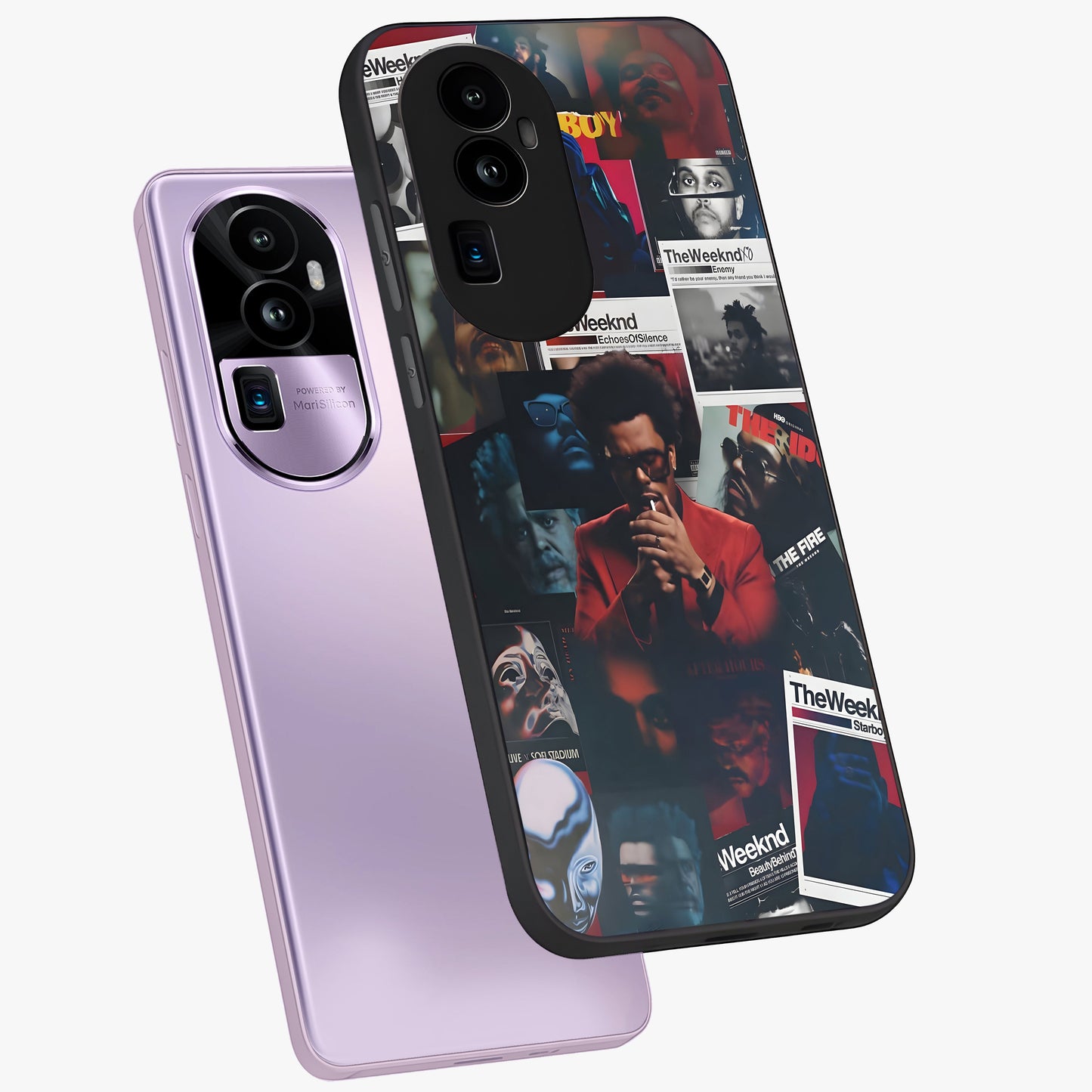 The Weeknd Glass Case displayed in angled mockup highlighting stylish pop culture inspired design with modern aesthetic.
