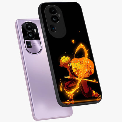 Thunder Flame Execution Glass Case displayed in angled mockup highlighting dramatic fire themed design with intense fantasy aesthetic.