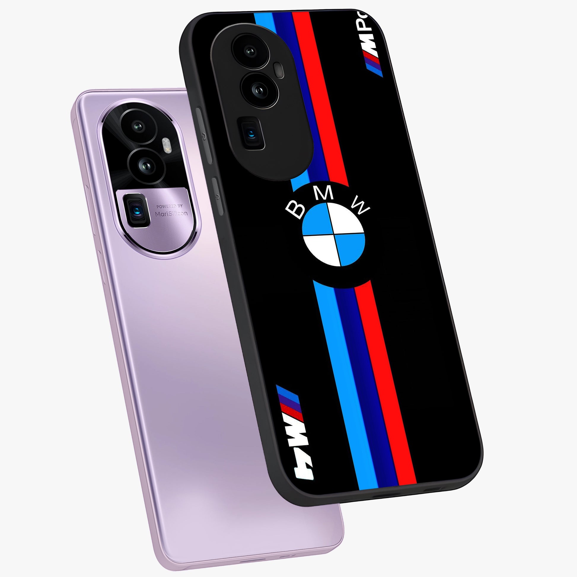 Turbo BMW Beast Glass Case displayed in angled mockup highlighting sleek racing car design with bold automotive aesthetic.