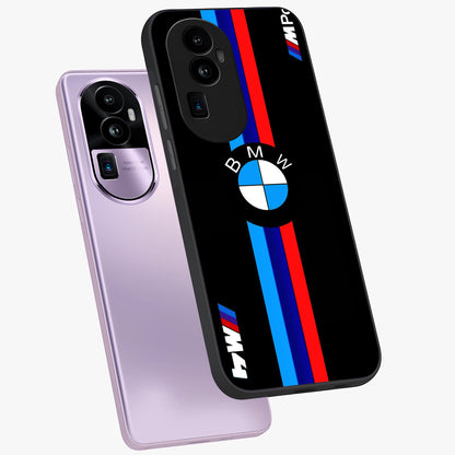 Turbo BMW Beast Glass Case displayed in angled mockup highlighting sleek racing car design with bold automotive aesthetic.