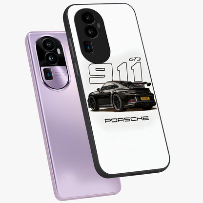 Turbo Legacy Icon Glass Case displayed in angled mockup highlighting dynamic automotive design with performance aesthetic.
