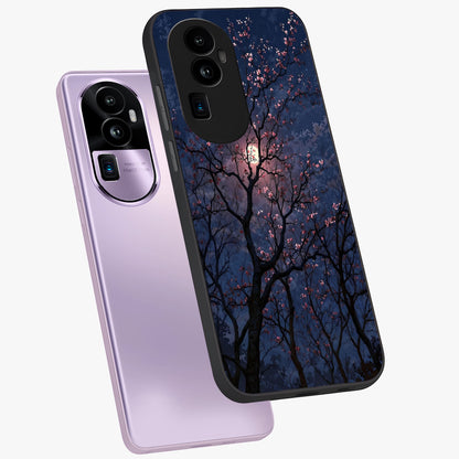 Twilight Sakura Serenade Glass Case displayed in angled mockup highlighting delicate sakura flower design with dreamy aesthetic.