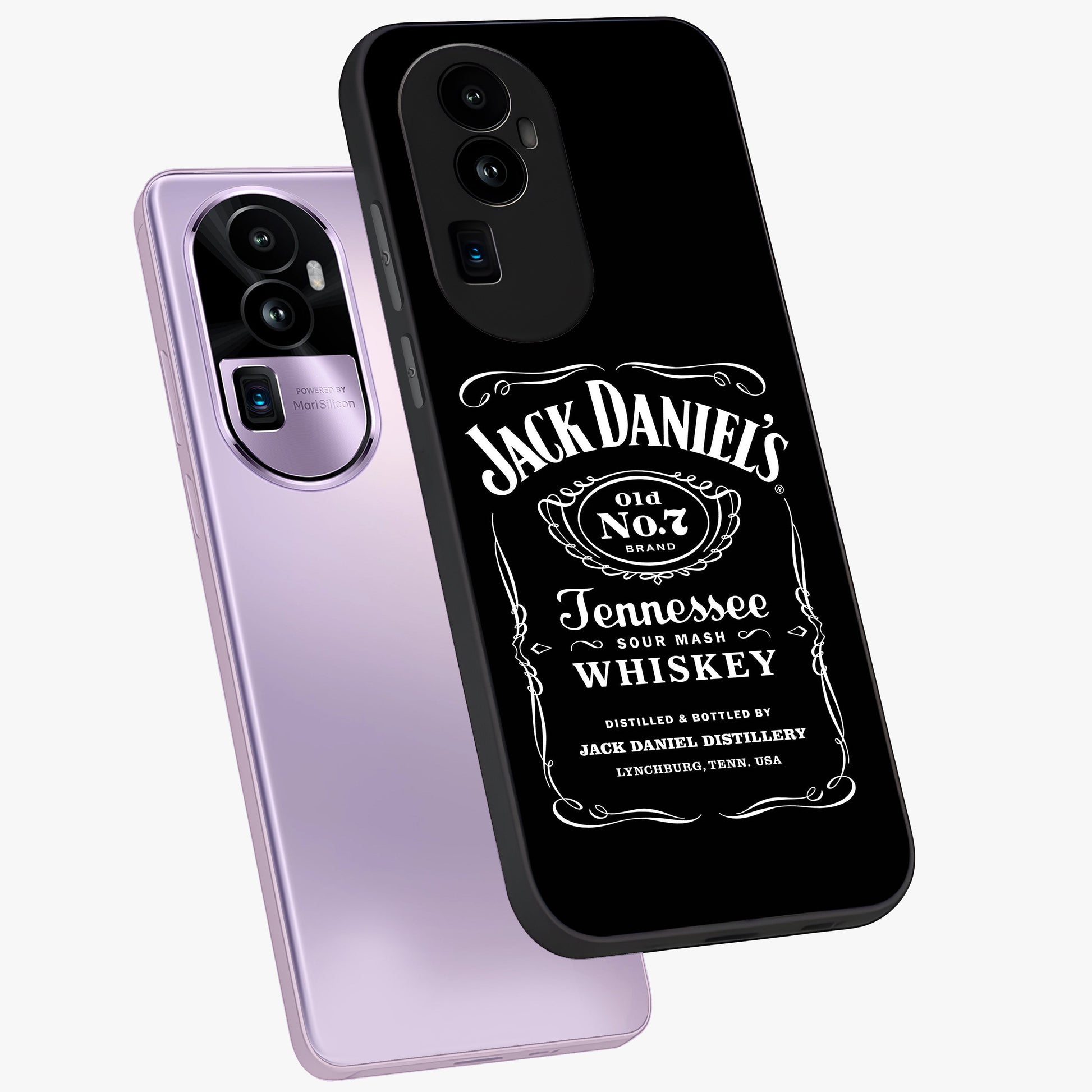 Vintage Whiskey Heritage Glass Case displayed in angled mockup highlighting retro beverage themed design with heritage aesthetic.