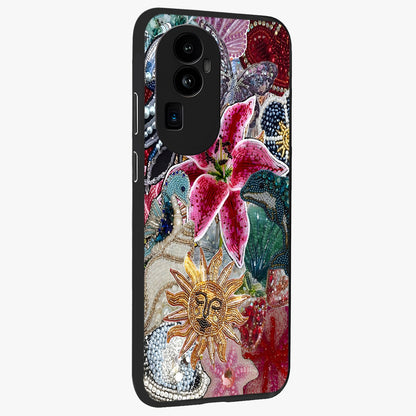 Beaded Garden Fantasy Glass Case upright view showcasing whimsical garden aesthetic with artistic bead details.