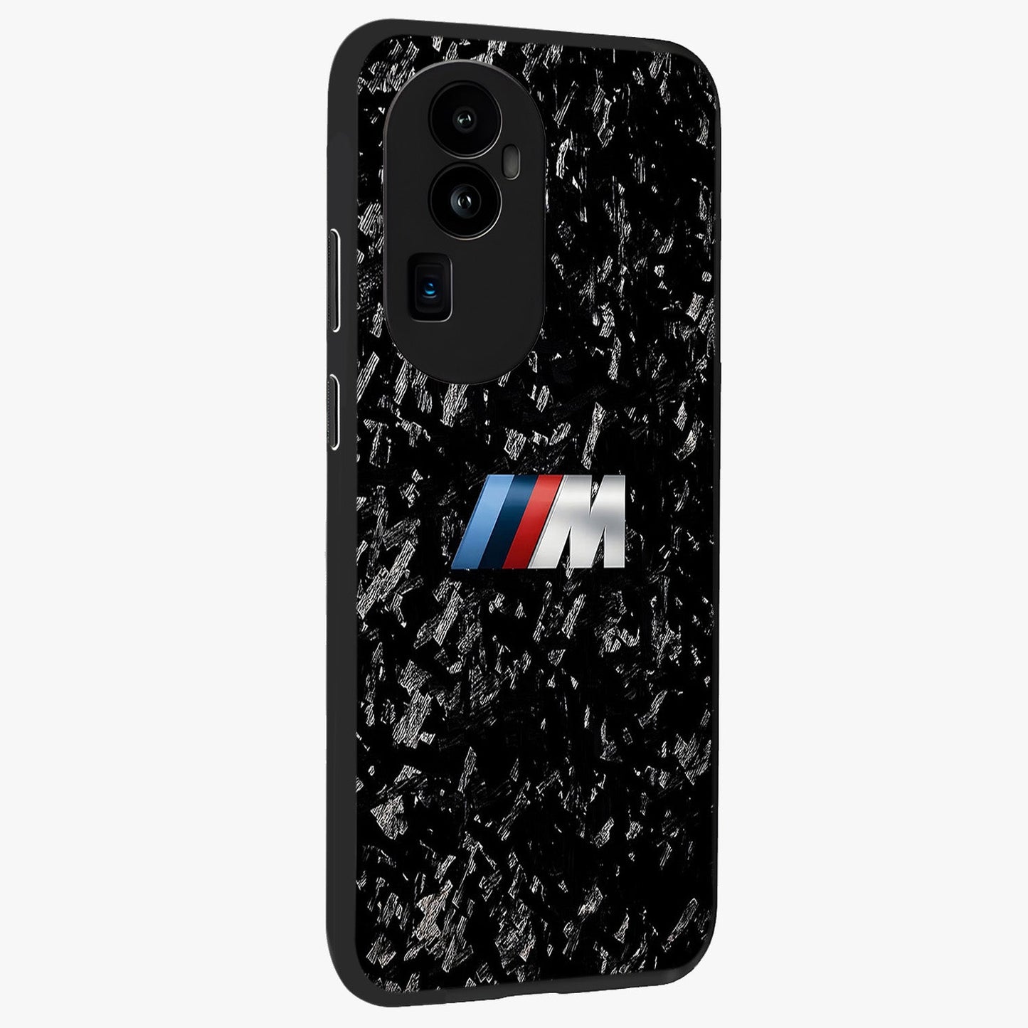 Carbon Speed Mark Glass Case upright view showcasing modern carbon speed graphic with bold automotive theme.